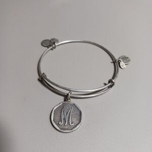 Alex and Ani ‘M’ Initial Monogram Rafaelian Charm Bangle Bracelet